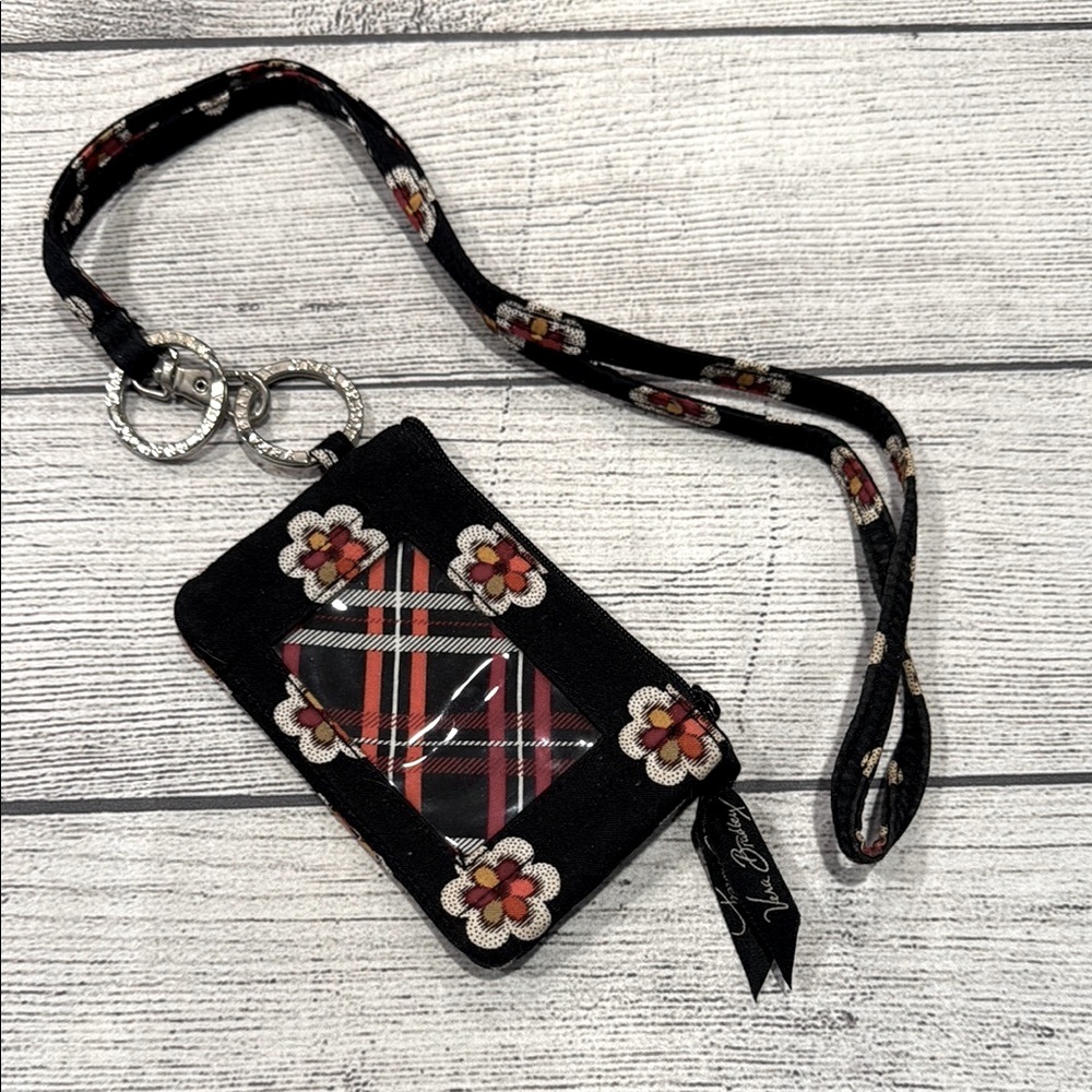 Vera Bradley lanyard with zippered ID/card pouch